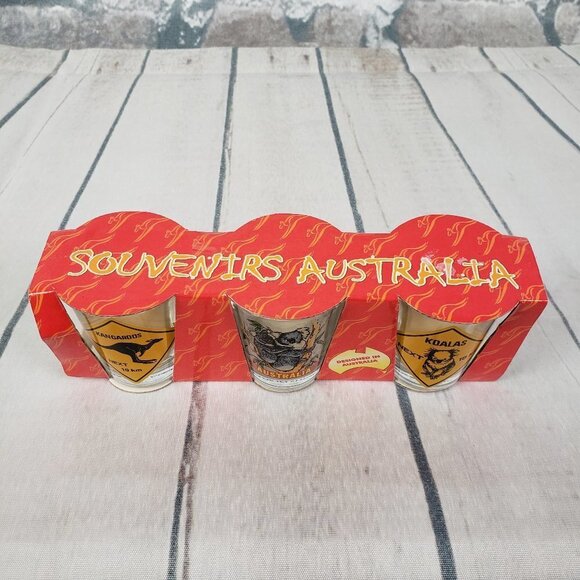 Australia Shot Glasses Set of 3 Souvenirs Koala - Picture 6 of 12